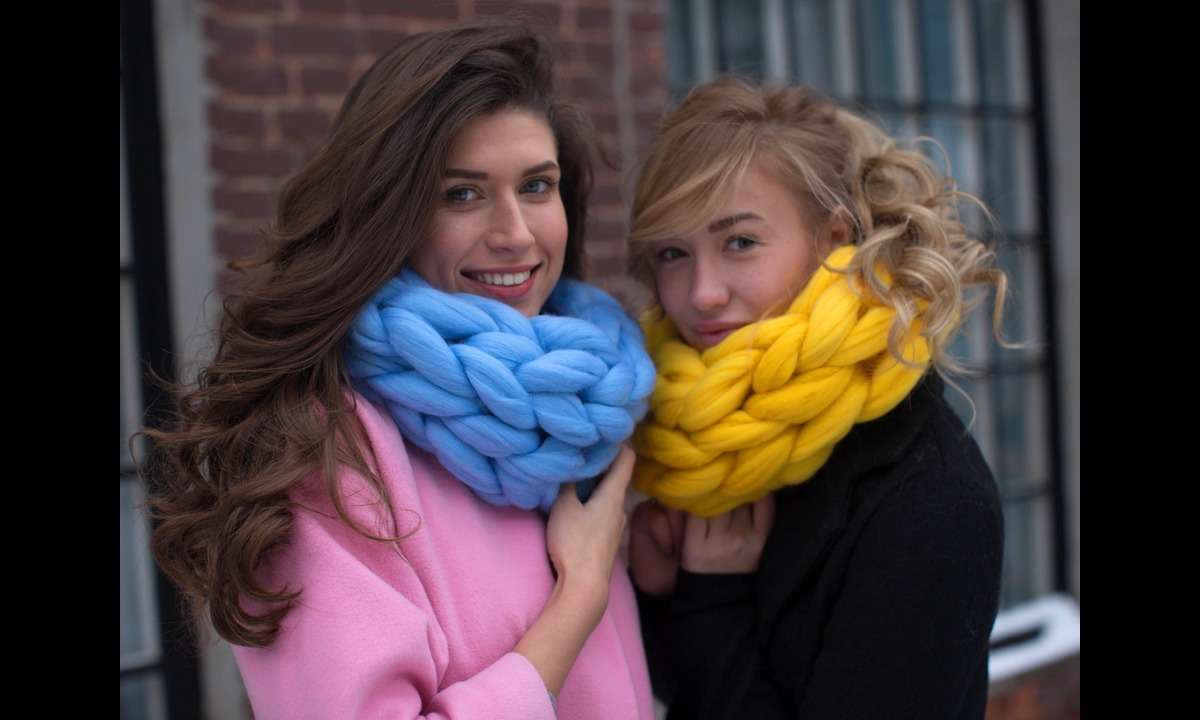 Woolie - невероятно объемные шарфы и снуды крупной вязки 