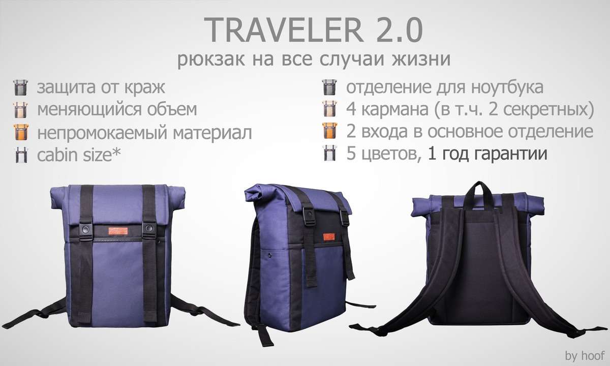Traveler - рюкзак для города и путешествий.