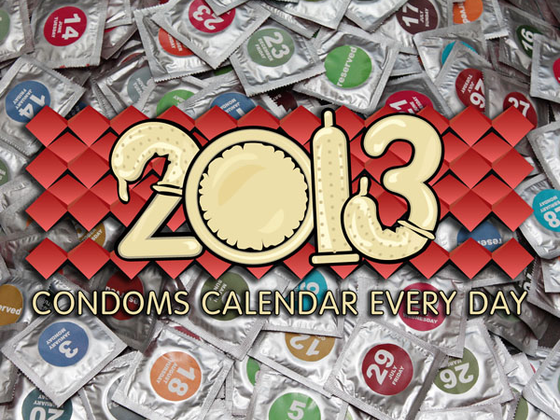 Отрывной календарь из презервативов на каждый день. 2013